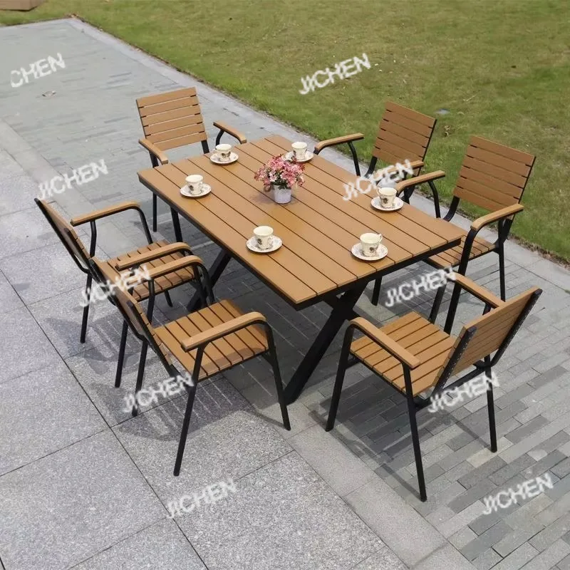 

Outdoor Balcony Table and Chair Set Party Vacation European Dining Table and Chair Set Combination