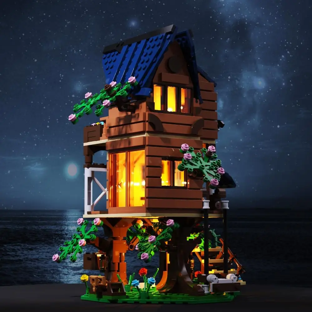 Tree House Building Blocks Set 4-in-1 Street View Tree Building Blocks Toy Suitable for Teenagers and Adults as Christmas Gifts