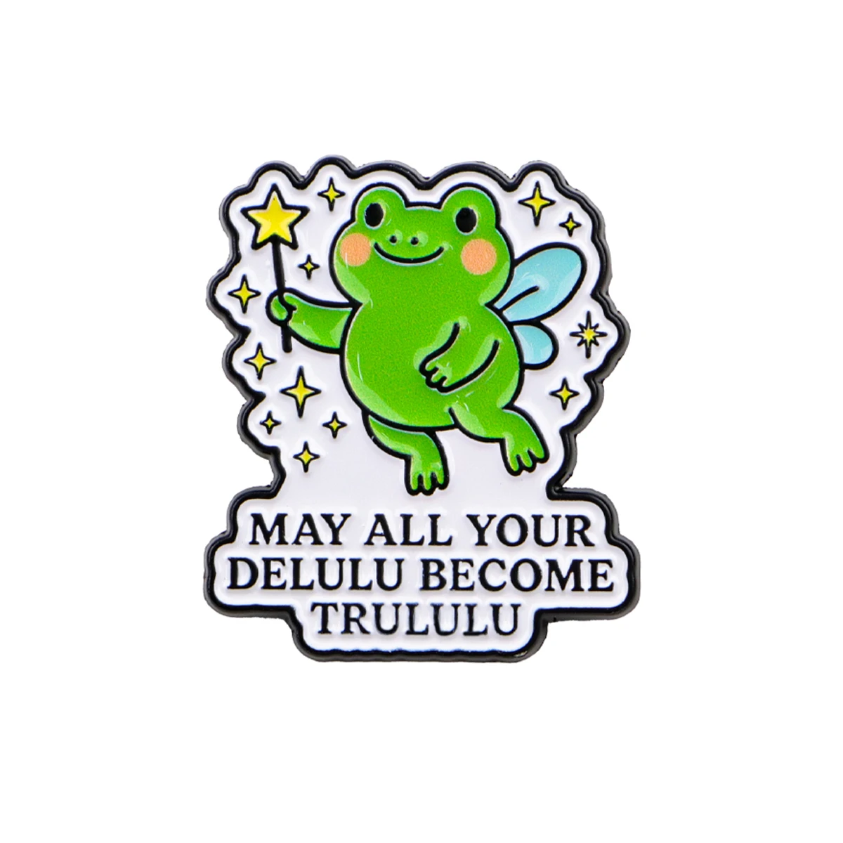 MAY ALL YOUR DELULU BECOME TRULULU Enamel Pin Wizard Frog Brooch Lapel Pins Animal Badge Fashion Jewelry Friends Gifts