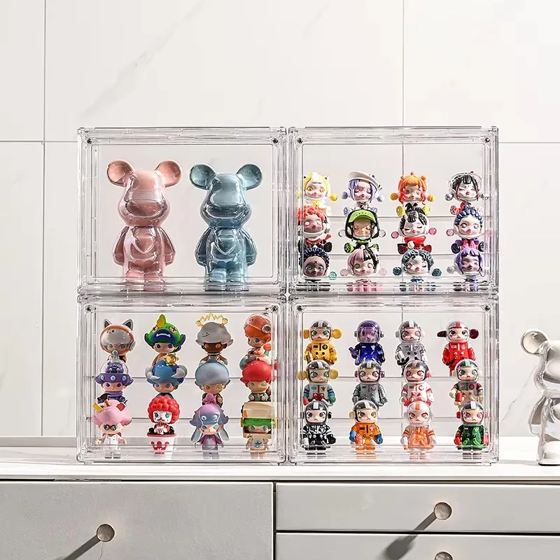 Blind Box Storage Display Stand Doll Display Case POP MART Storage Box Toy Dust-proof Transparent Figure Displ magnetism