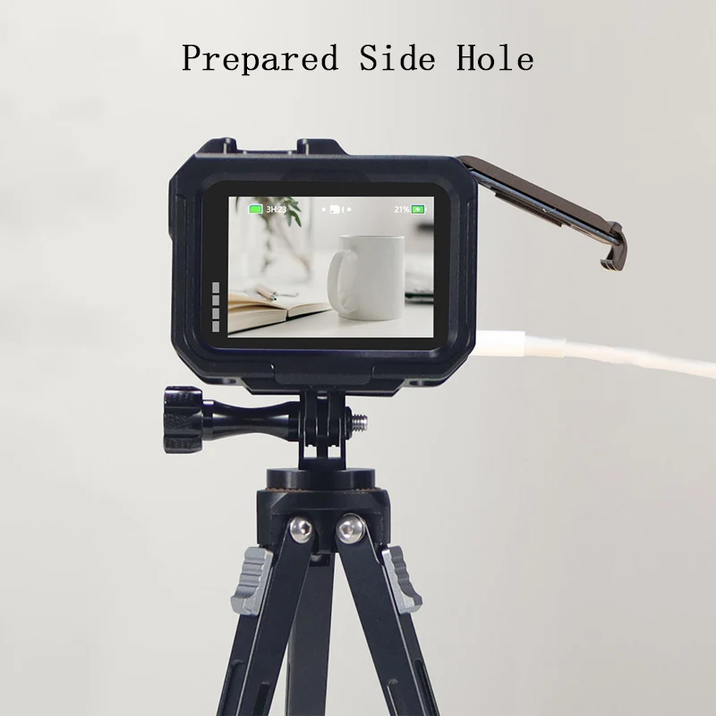 磁気折りたたみ式アルミニウム合金アダプター,gopro,Hero,保護シェルケージ用ケース,アクセサリー11, 10, 9