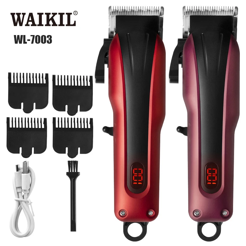 WAIKIL electric men's hair clipper Hair salon exclusive hair trimmer USB charging electric push shear styling carving machine