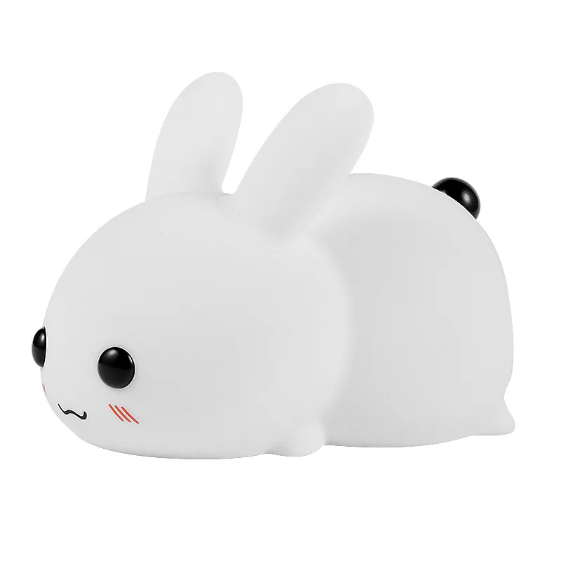 Touch Sensor LED Rabbit Night Light Remote Control 16 Colors Rechargeable Silicone Bunny Lamp for Children Baby Toy Gift