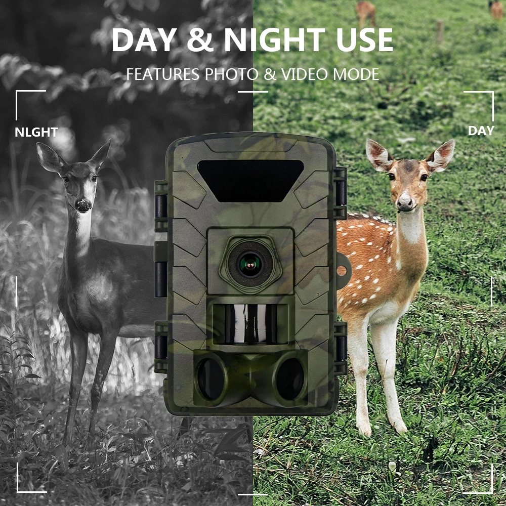 Hunting Camera PR803W 2 Inch 8K WiFi Trail Camera- 60MP with Night Vision & App Control,IP66 Waterproof for Wildlife Monitoring