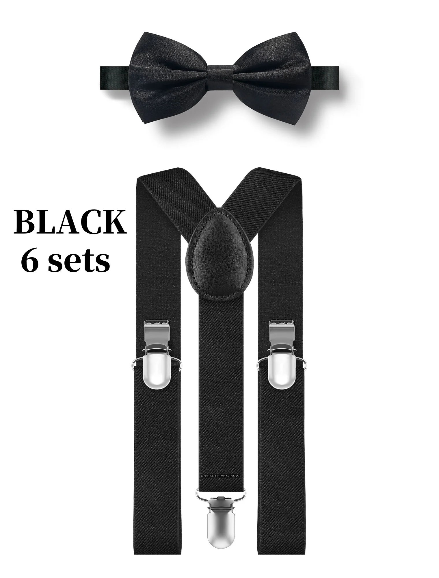 Men's Adjustable Y Shape Suspenders Bow Tie Set