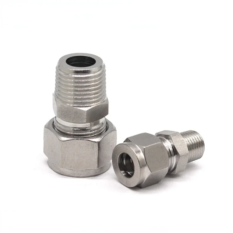 Złącze kompresyjne ze stali nierdzewnej SS 304 z podwójną tuleją zaciskową 6 mm 8 mm 10 mm 12 mm do złączki męskiej 1/8" 1/4" 3/8" 1/2"