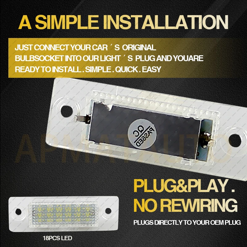 2 قطعة Canbus LED رقم الترخيص لوحة ضوء مصباح أبيض لشركة فولكس فاجن توران جولف العلبة جيتا MK5 T5 باسات سكودا سوبر 1 اكسسوارات السيارات #4