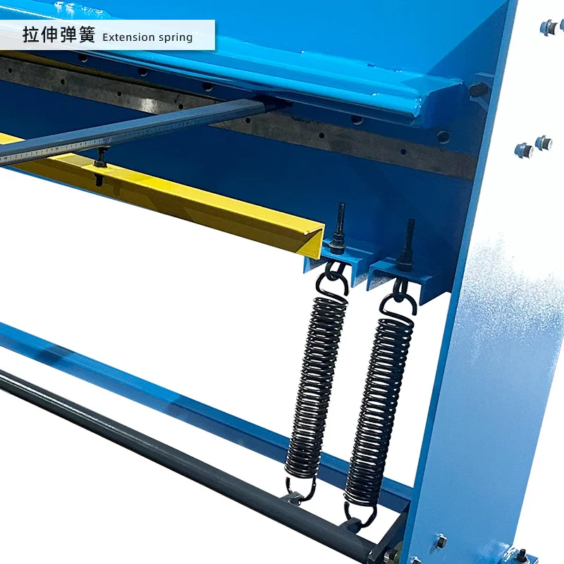 Pedal shearing machine, steel tension spring front plate support and rear pressure gauge sheet