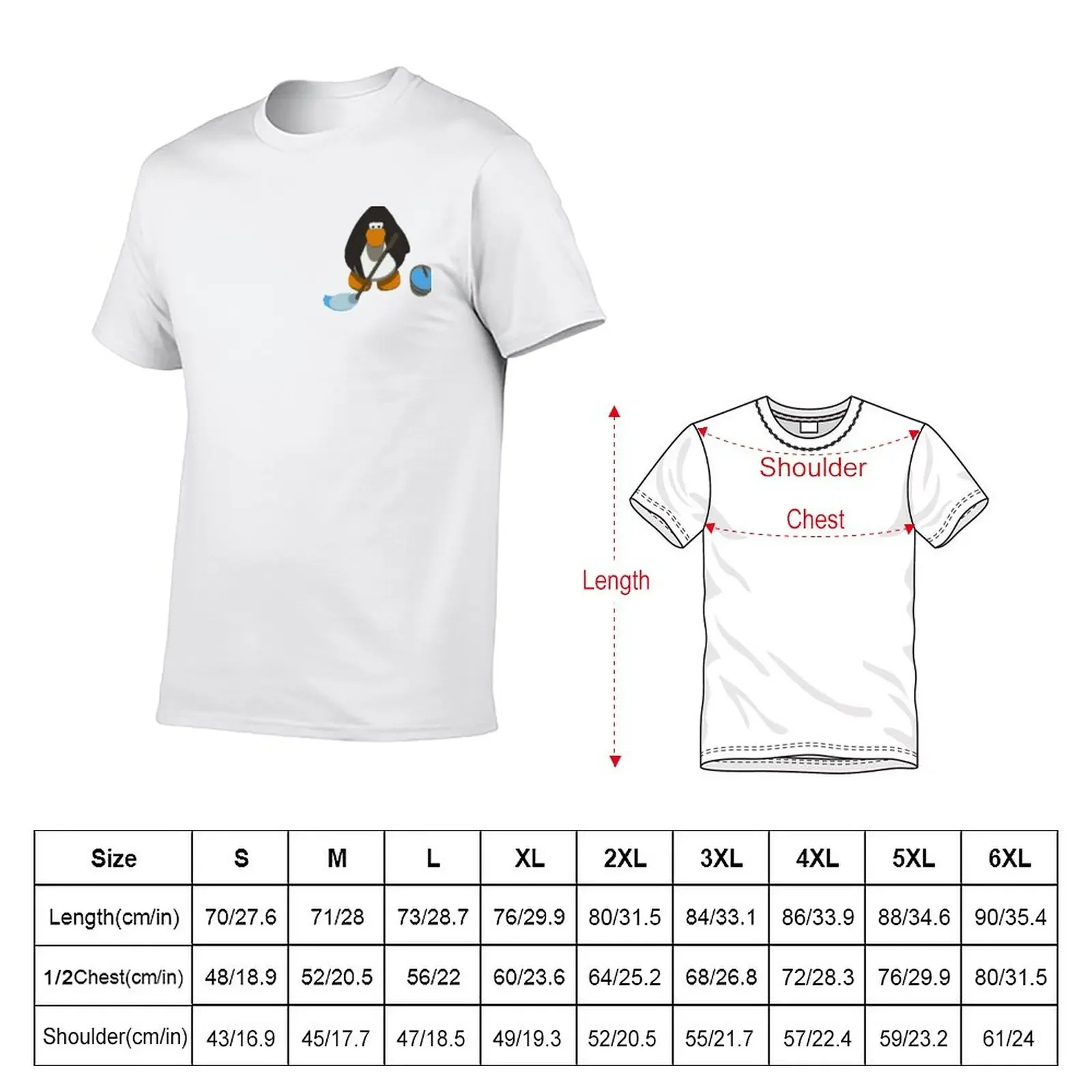 Club penguin Mop T-Shirt anime clothes tops men clothes