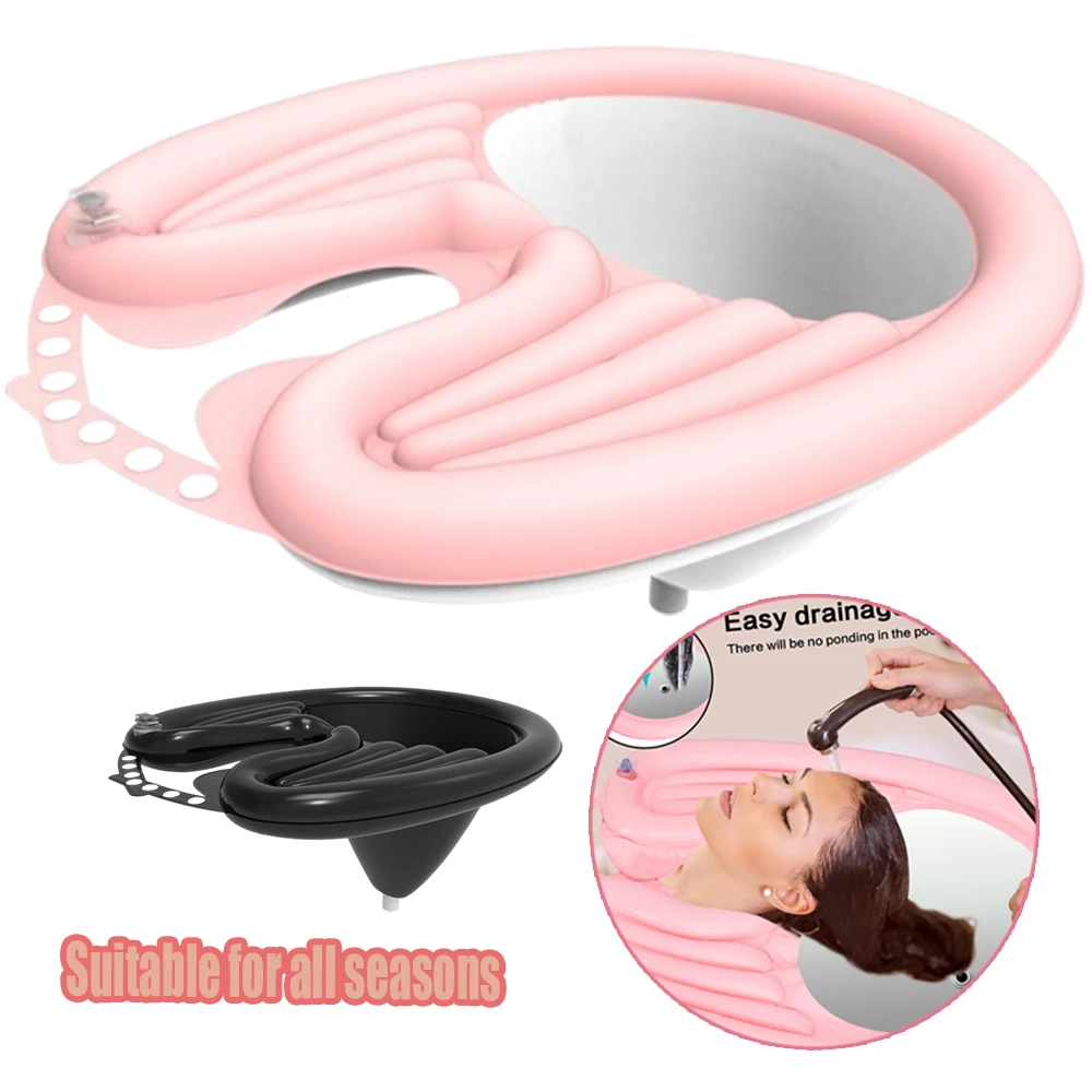 

Портативная надувная ванночка для мытья волос у кровати, легкий тазик для пожилых и людей с ограниченными возможностями