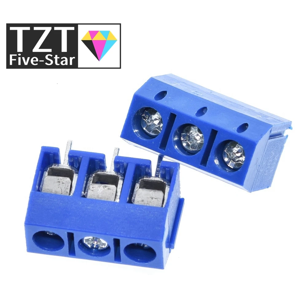TZT 10/30/50 قطعة 3 دبوس محطات المسمار-حجب موصل 5 مللي متر الملعب 5.08-301-3P 301-3P 3pin للمكونات الإلكترونية TZT