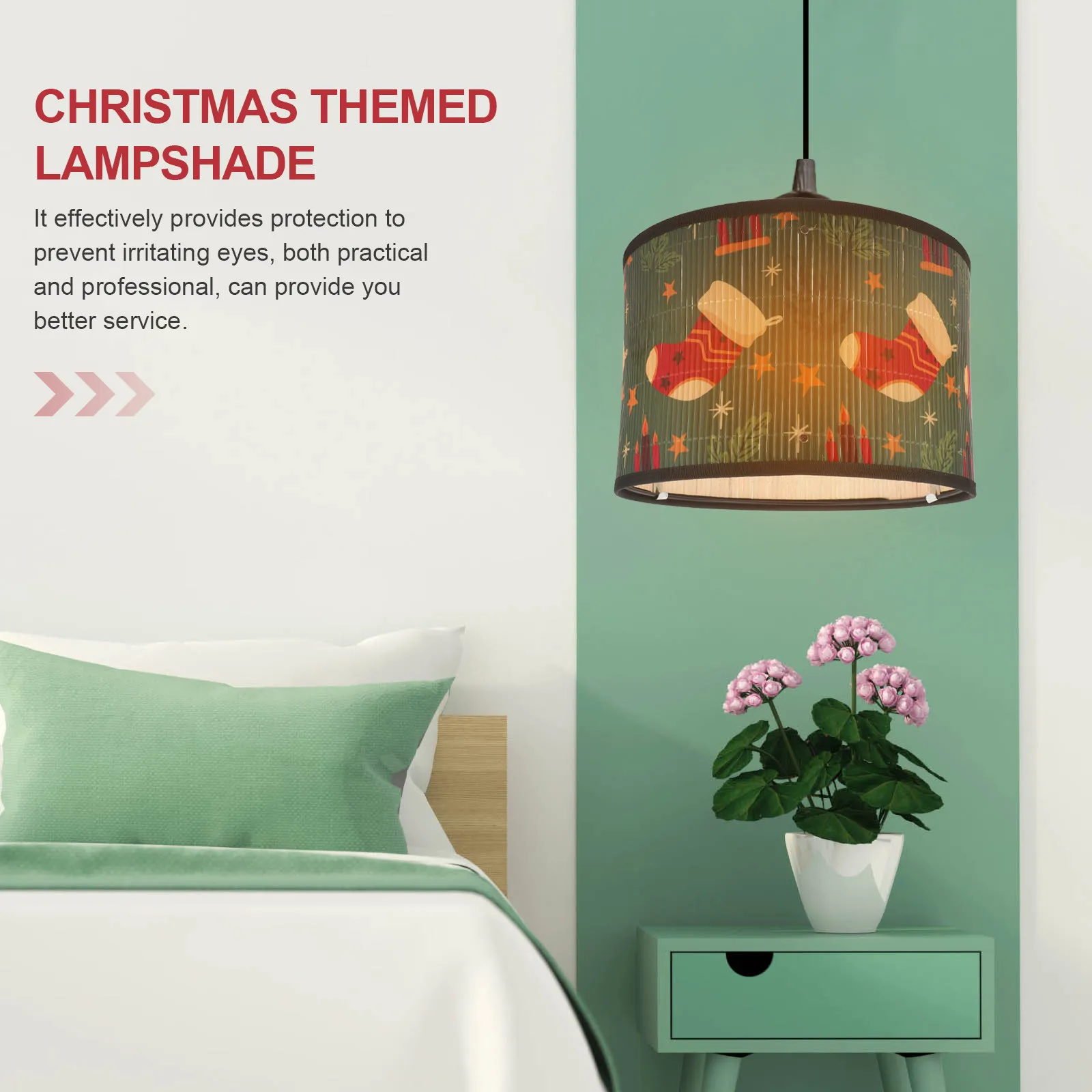 

Xmas Lamp Shades Bamboo Lampshades for Ceiling Lights Beige Christmas Decorations Indoor