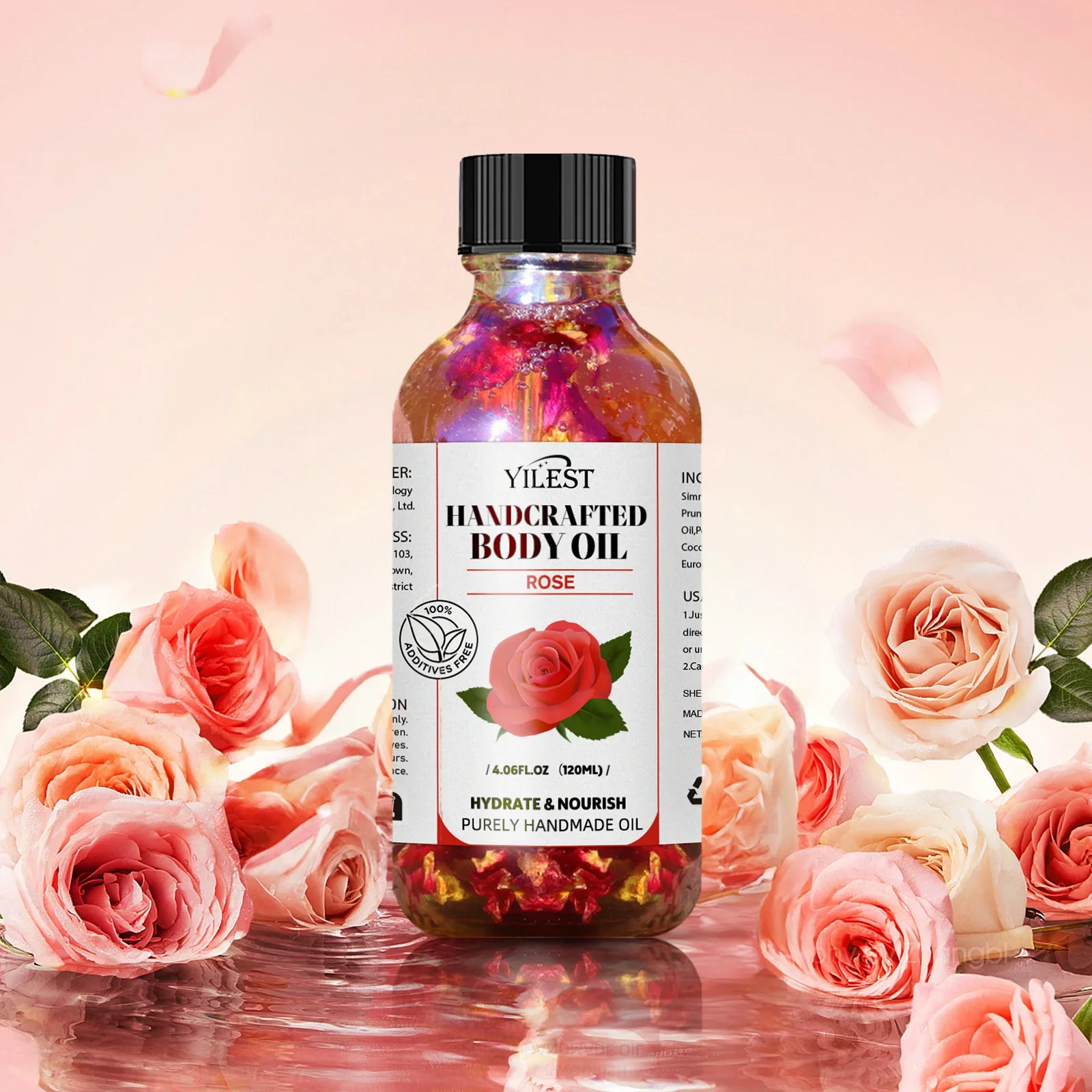 زيت الورد العطري للعناية ببشرة الوجه والجسم زيت أساسي مرطب بلطف تدليك زيت طبيعي يصلح شقوق جفاف عميقًا