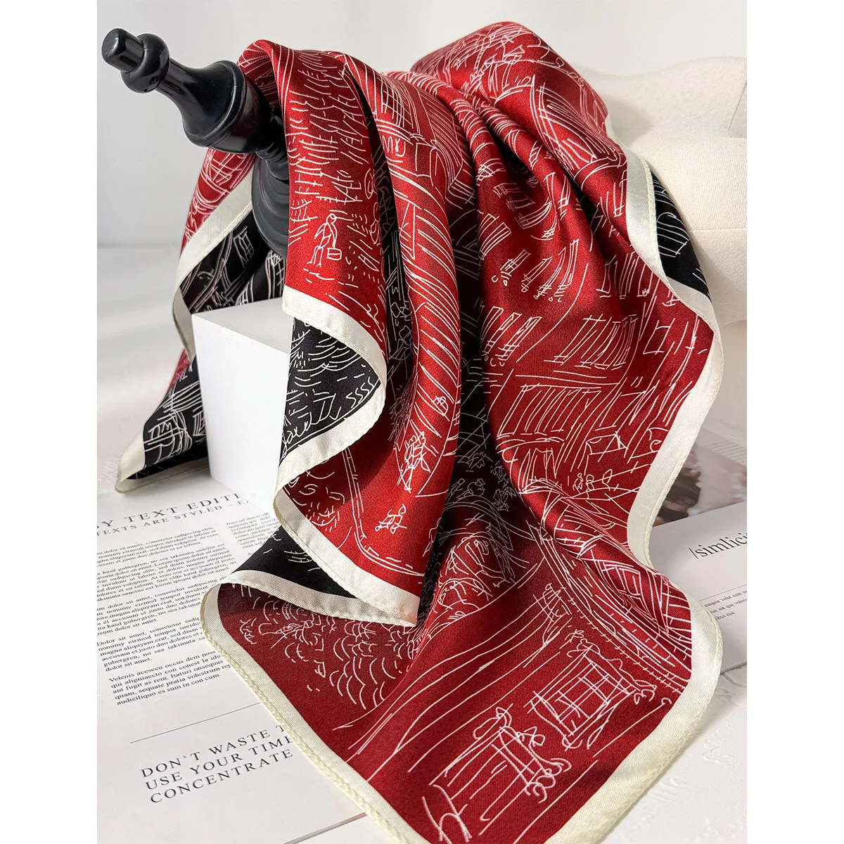 

100% Natural Twill Silk Scarf for Women Neck Double Female Foulard Headband Shawl Wrap Square Neckerchief Hijab Bandana Scarves