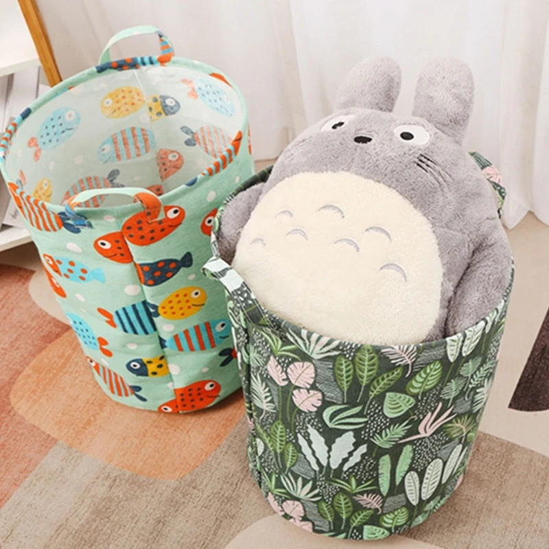 Y1UU Laundry Basket Foldable Cartoon Storage Basket Laundry Hamper with Handles Baby Children Toy Laundry Organiser Bag