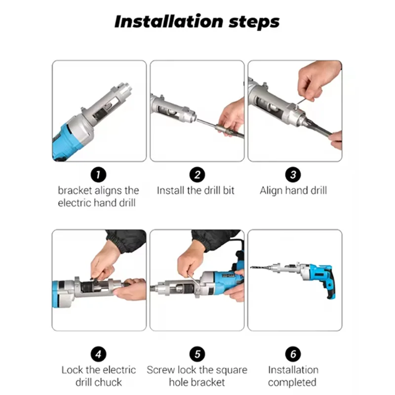 

ABBP-Square Hole Drill Bit Adapter Drill Bit Fixing Bracket Professional Attachment Joint Bit For Hand Electric Drill