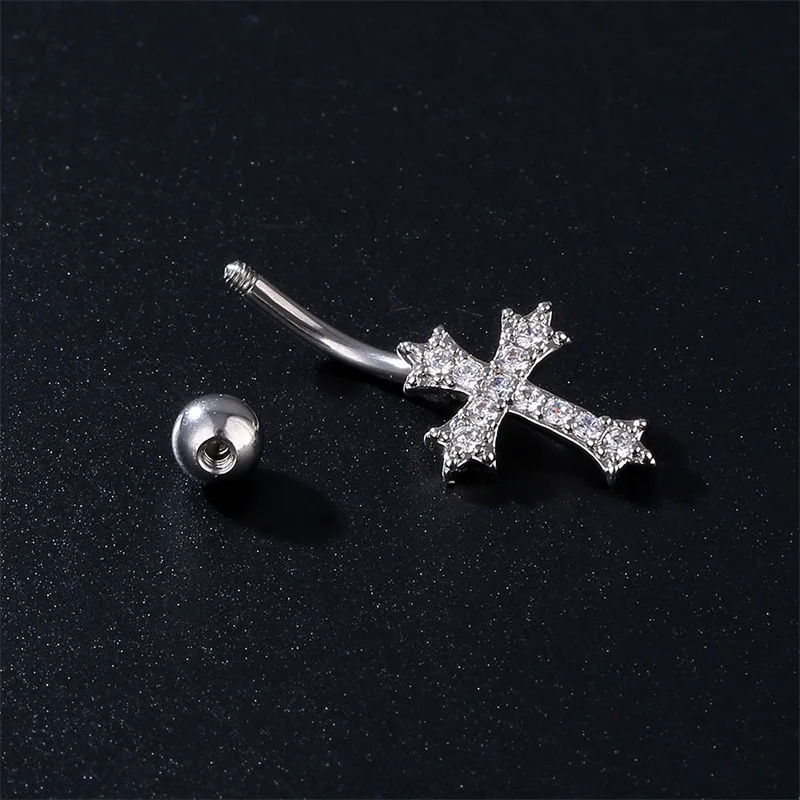 Привлекательный женский пирсинг пупка, сексуальный кулон с крестом, кольца для пупка, украшения для тела, подарки