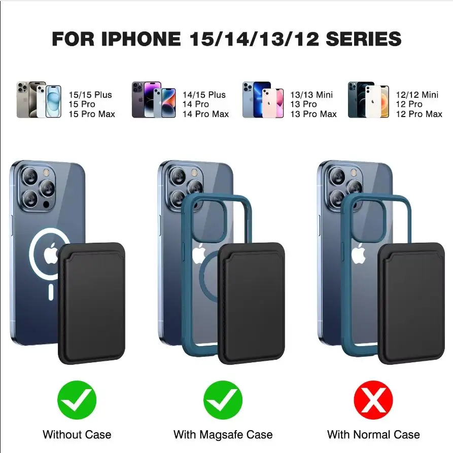 حافظة بطاقات مغناطيسية من GITFOS حامل هاتف أقوى ملحقات Mag-Safe عصا جلدية RFID لهاتف iPhone 17 16 15 14 13 12 Pro Max #6