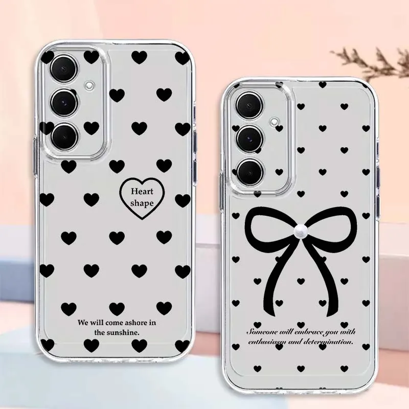 

Love Pattern Phone Case For Samsung Galaxy Note 20 10 F12 M23 F23 M14 F15 M54 M55 Ultra Plus 5G TPU Transparent