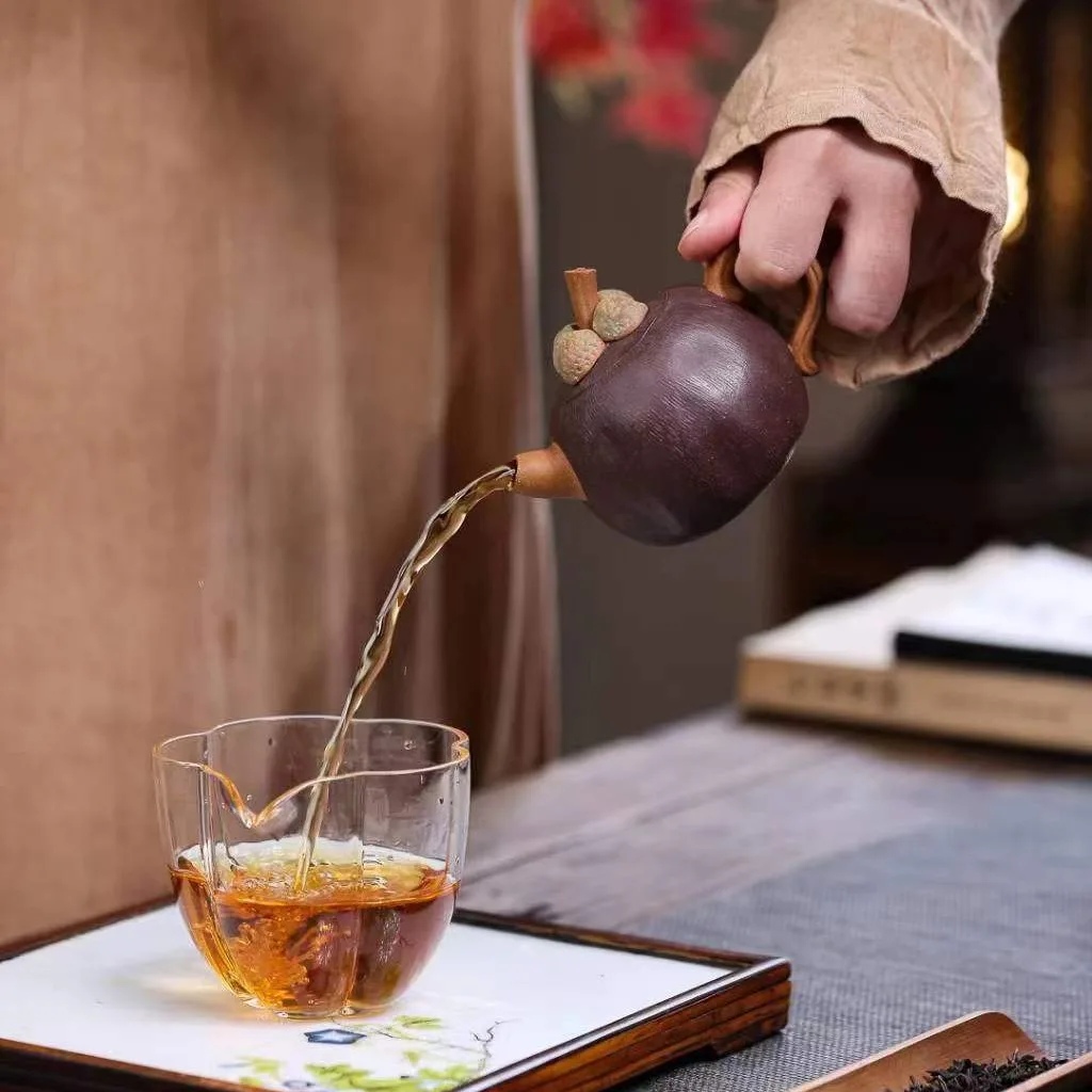 High Quality Real Yixing Jasaho Zisha Clay Teapot Bionic Device Mangosteen Pot Creative Set Full Handmade Works