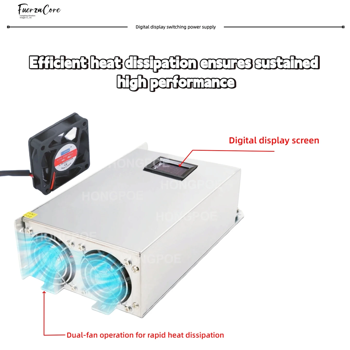 1500W Digital Display Switching Power Supply :0-15V, 30V, 48V, 60V, 72V, 200V, 0-100% Adjustable Voltage/Current, 110/220VAC-DC