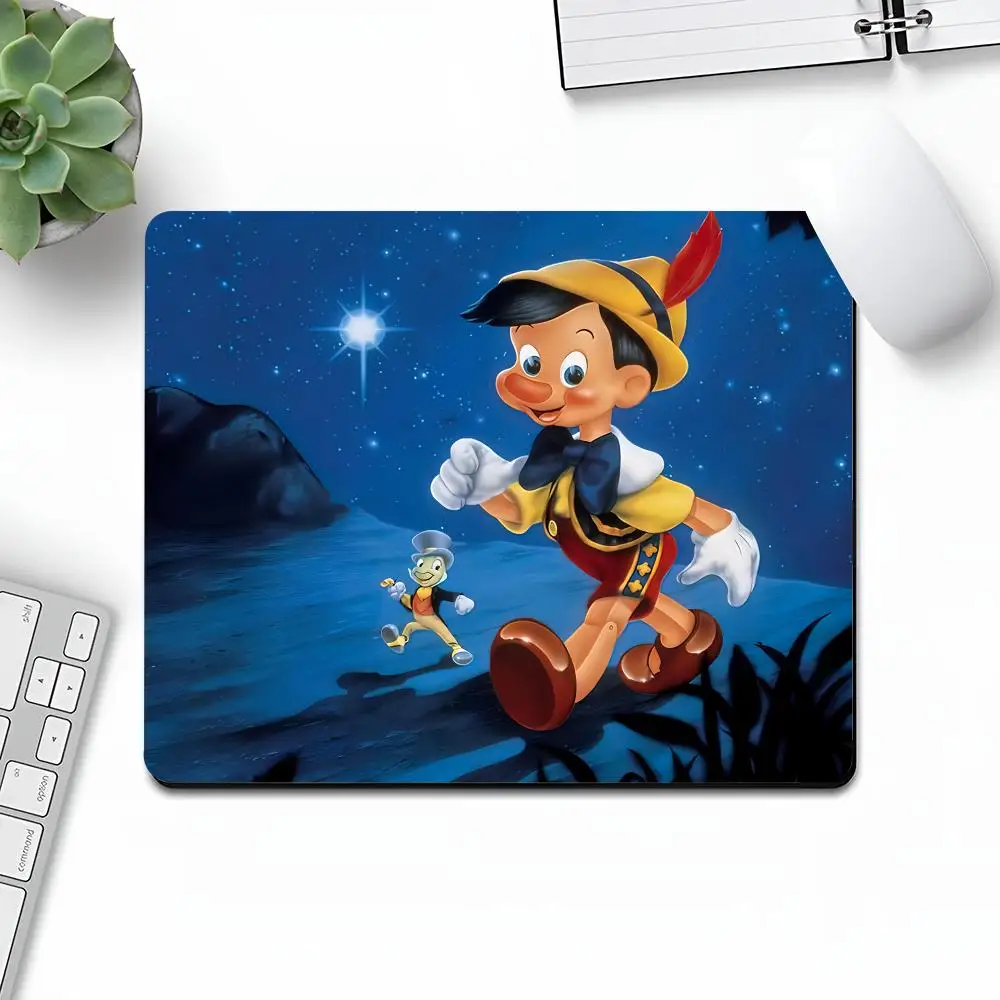 Коврик для мыши pinракио для арт-игр, маленький резиновый Настольный Коврик для компьютерной мыши с фиксируемыми краями, с мультяшным рисунком для ноутбука