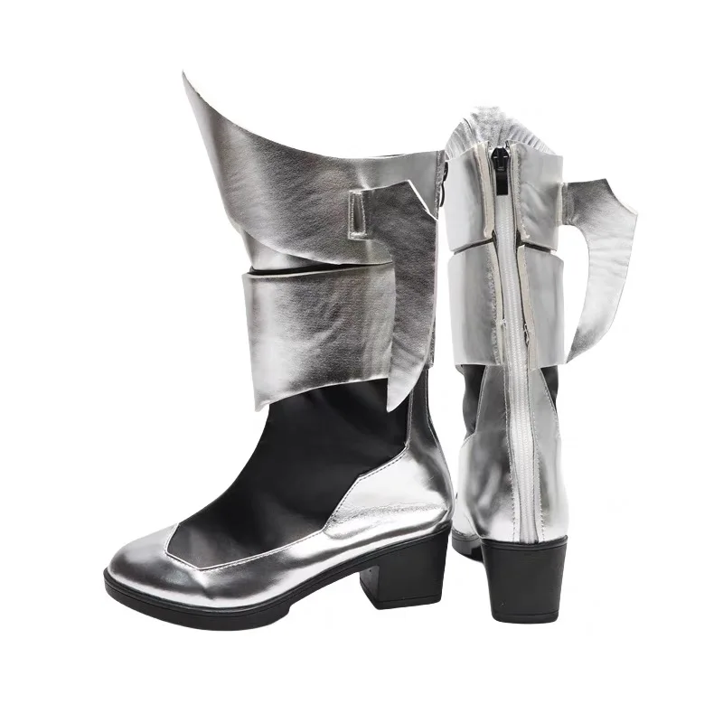 รองเท้าคอสเพลย์คิงดอมฮาร์ตส์ บิร์ธ บาย สลีป อากัว สีเงิน ขนาดสั่งทำพิเศษ