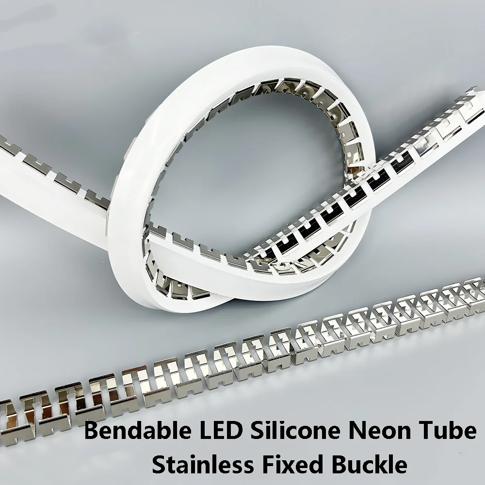 Flexible Bendable LED Silicone Neon Tube Stainless Fixed Buckle Surface Mounted Silica Gel Tube Bracket Holder Clip Accessories