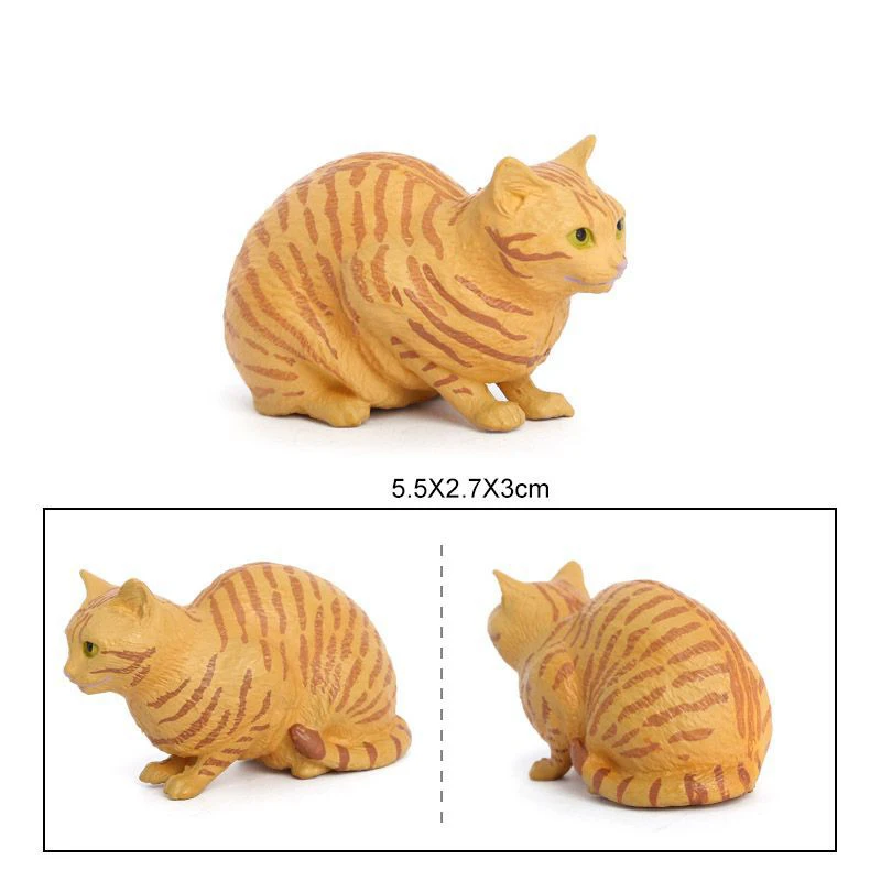 Kids Puzzle Toys Simulation Cat Toy Model Solid Desktop Ornaments Spotted Cat Orange Cat Black And White Cat Pet Cat Ornaments