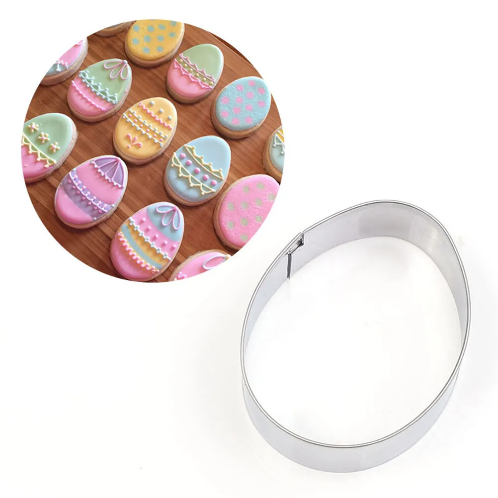 Cortadores de Galletas Metálicos Premium para Hornear Mousse, Bizcocho, Chocolate, Molde Fácil de Limpiar, Herramientas de Repostería con Forma de Huevo para el Hogar