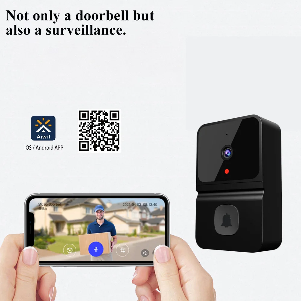 WiFi Video Doorbell Camera Digital Ring Connect Wireless Security Intercom Outdoor Eye Peephole Smart Home Voice Phone Door Bell