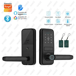 Tuya TTlock Smart Door Lock Fingerprint Door Lock Password Fingerprint IC Card Key APP Remote Unlock Eletronico Digital 도어락