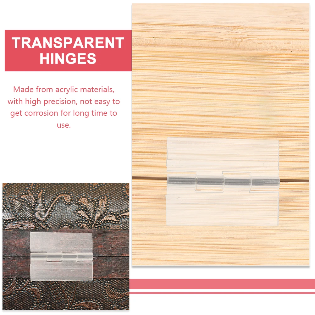 

5pcs Self-Adhesive Acrylic Hinges Replacement For Cabinet Piano Box Multi-Functional Flexible Door Fold Sturdy Transparent Small