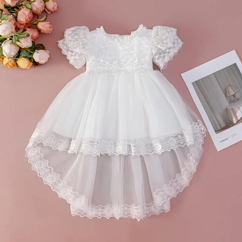 

HETISO платье для маленьких девочек, новое элегантное платье на крестины для девочек, детское длинное платье для дня рождения, для новорожденных 2 лет