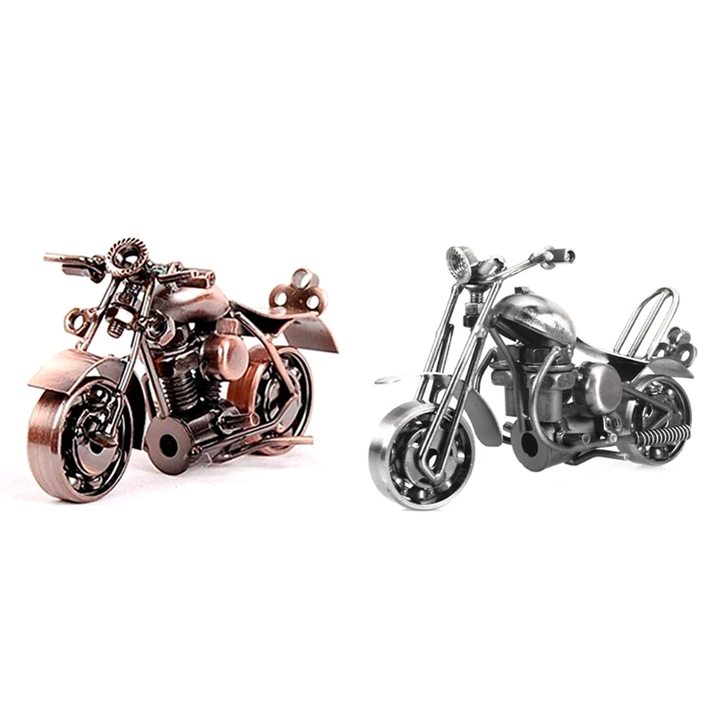 Metal Motorcycle Decor Figurine Iron Motorcycle Sculpture Desk Decor Art Gift Home Decor Bronze High Guality Easy To Use