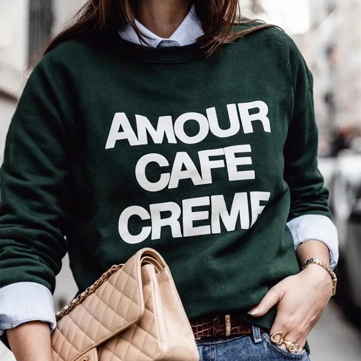 

American Vintage Style Cotton Letters Printing Crewneck Pullover Female Autumn Loose Casual Sweatshirts Tumblr Fashion Jumper