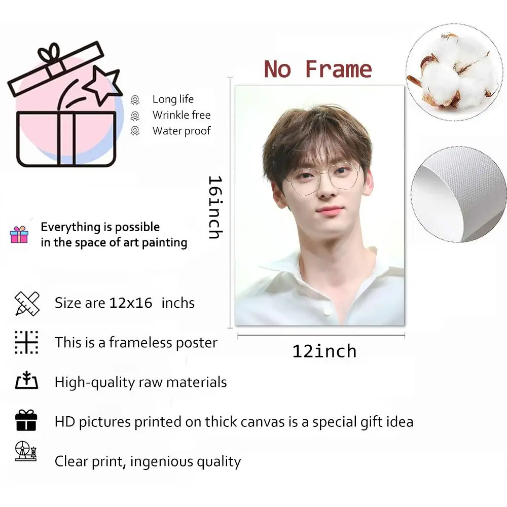 Actor Idol Hwang Min-hyun Painting Calligraphy Poster Parisian chic decor Glam Canvas Modern living room
