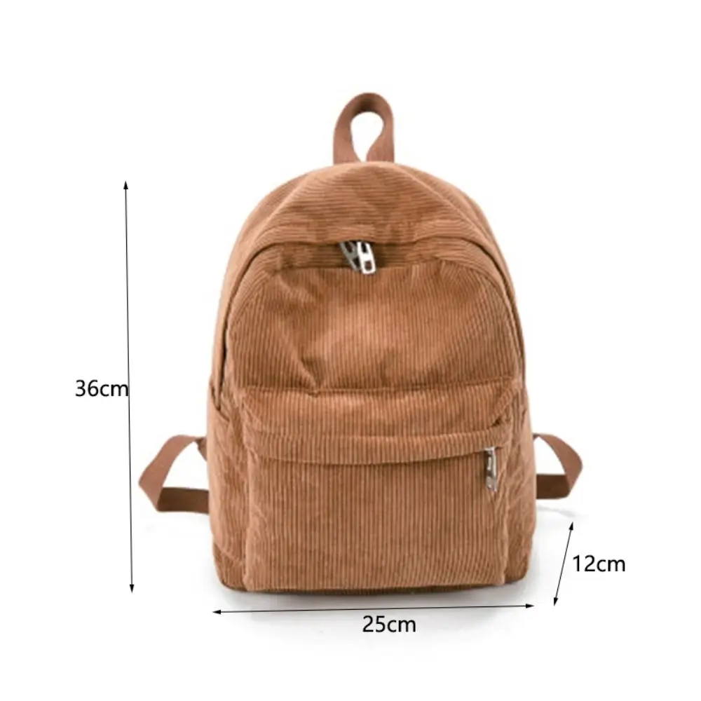 Einfarbiger Cord rucksack Reiß verschluss verschleiß feste Schüler Schult asche große Kapazität Unisex Reise rucksack Universitäts student