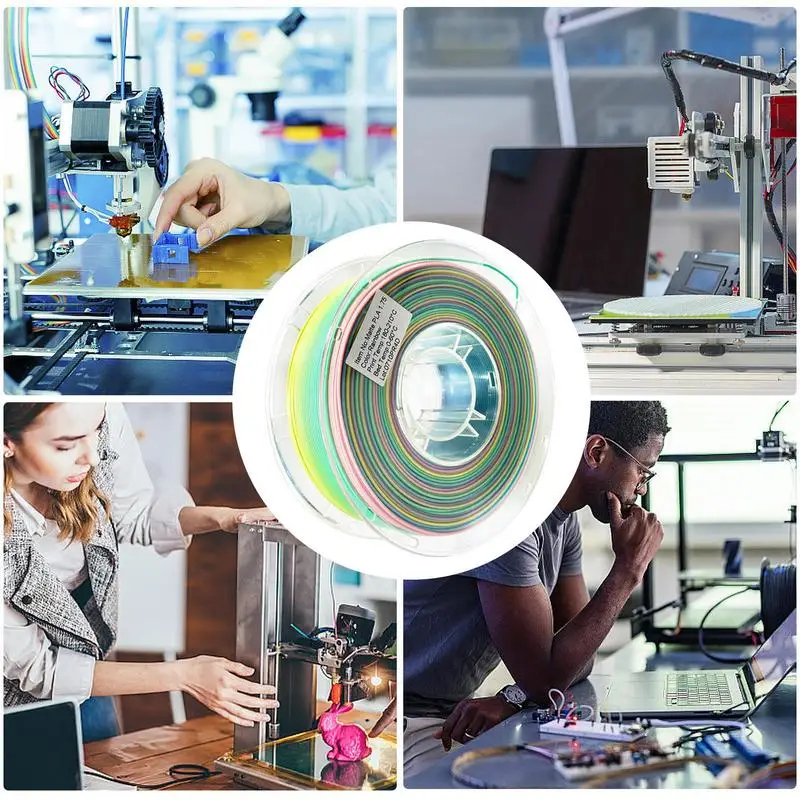 خيوط طابعة ثلاثية الأبعاد عملية بكرة طابعة ثلاثية الأبعاد خيوط متعددة الألوان مستقرة 1.75 مللي متر خيوط حزمة خيوط مستقرة لمعظم ثلاثية الأبعاد