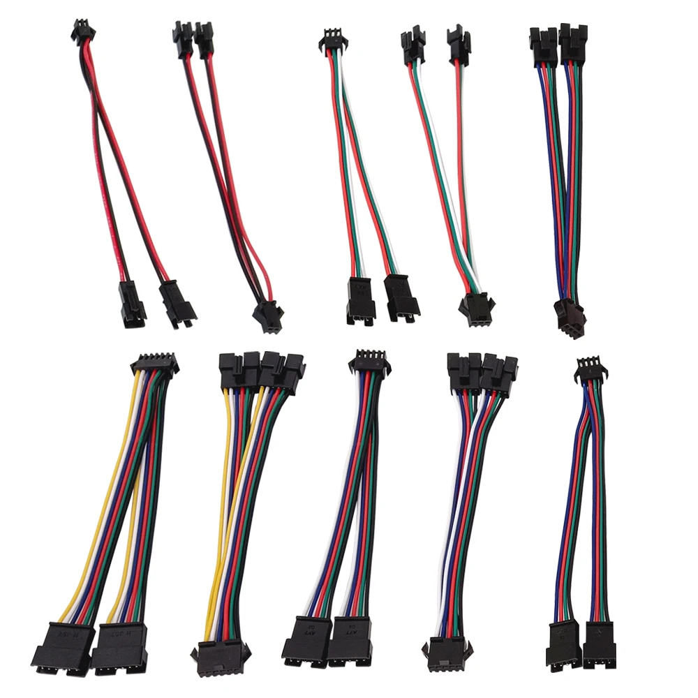 

15cm 2Pin 3Pin 4Pin 5Pin 6Pin SM JST Connector 1 To 2 Male and Female for WS2811 WS2812B SK6812 WS2815 WS2813 LED Strip Lights