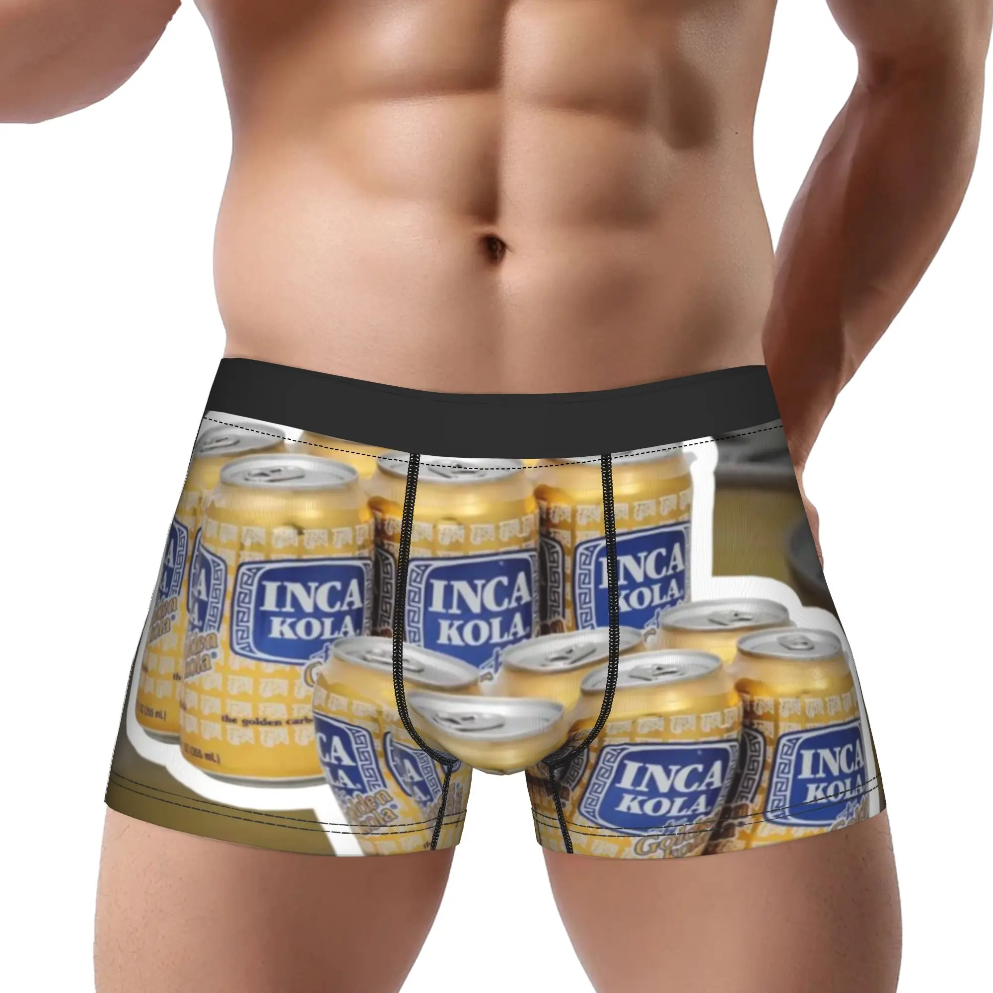 iInca Kola Golden Cans Sticker  iInca Kola Underpants Homme Panties Male Underwear Comfortable Shorts Boxer Briefs