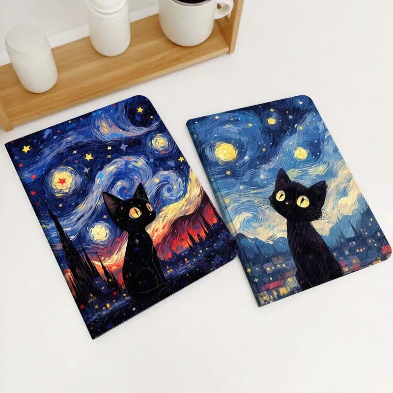

Starlit Sky Oil Painting Cat Gift For Xiaomi Redmi Mi Poco Pad 2 5 6s 7 7s Ultra Pro Max 14 12.4 12.1 inch Soft Tablet Case