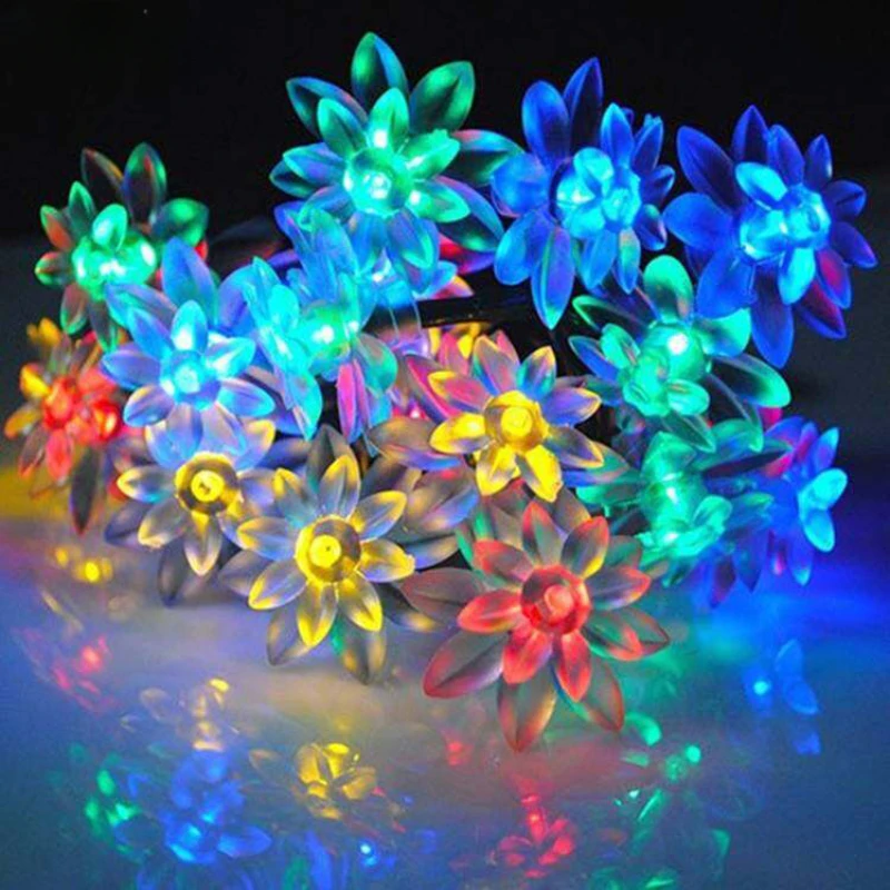 20/40/50leds Lotus Flowers String Light Christmas lights Indoor Home Party Decor