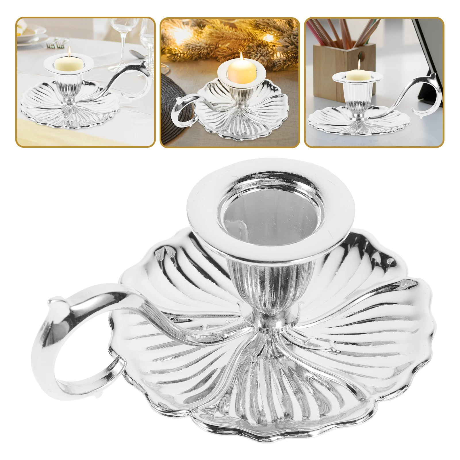 

Yardenfun Vintage Holder Gold Silver Zinc Alloy Taper Pillar Stand Old Fashioned Wedding Decor Home Decoration