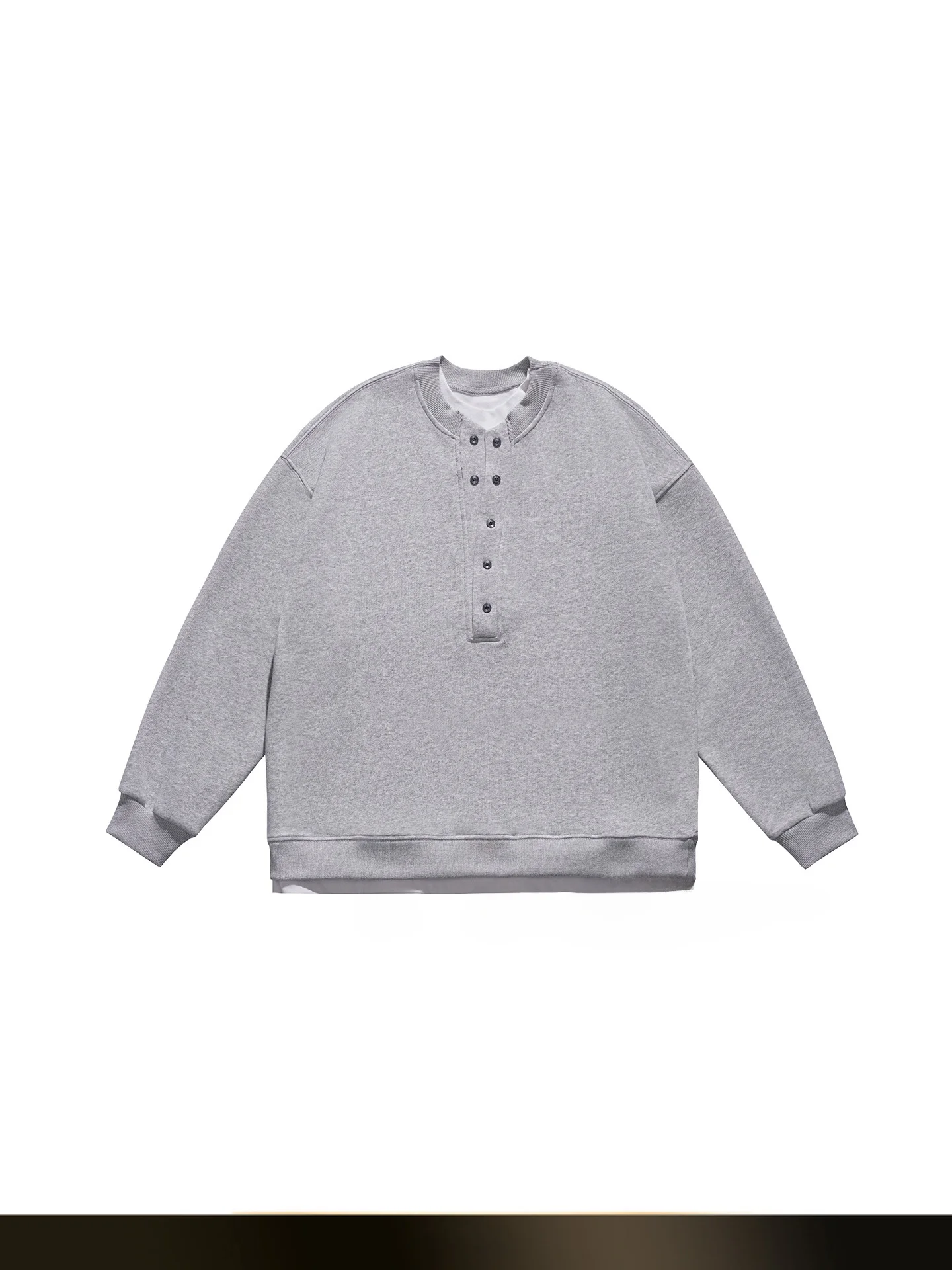 

Мужская толстовка с воротником Хенри в американском ретро-стиле, свободного кроя, для осеннего сезона, модная, молодежная, повседневная, ветрозащитная, теплая.