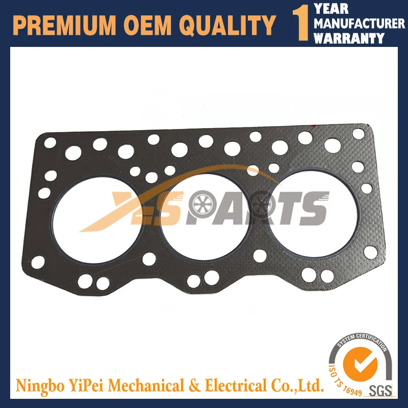 3AB1 Cylinder head gasket for Isuzu 3AB1 Engine Iseki TS3510 TS3510F Tractor (Graphite)