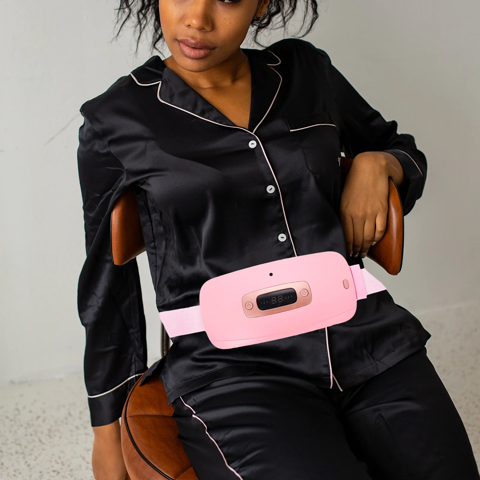 

1PC Warm Palace Massage Belt Adjustable Temperature Relief Cramps Menstrual Heating Pad Uterus Warming Tool Pink Charging Model