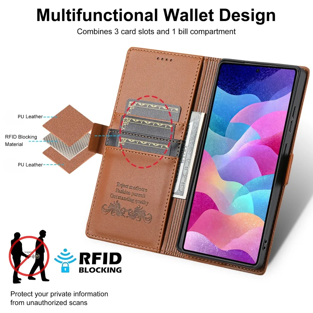حافظة جلدية فاخرة لهاتف سامسونج جالاكسي S26 الترا 5G 2026 حافظة قابلة للطي تتفاعل 360 حماية المحفظة فوندا سامسونج S26 برو S 26 بلس #3