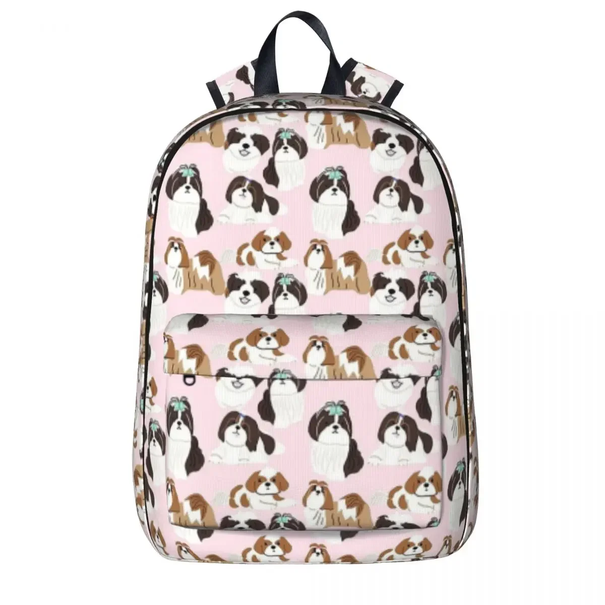 Shih Tzu-mochila con patrón de perro para niños, bolso de gran capacidad para libros de estudiantes, bolso de hombro para computadora portátil, mochila de viaje, mochila escolar