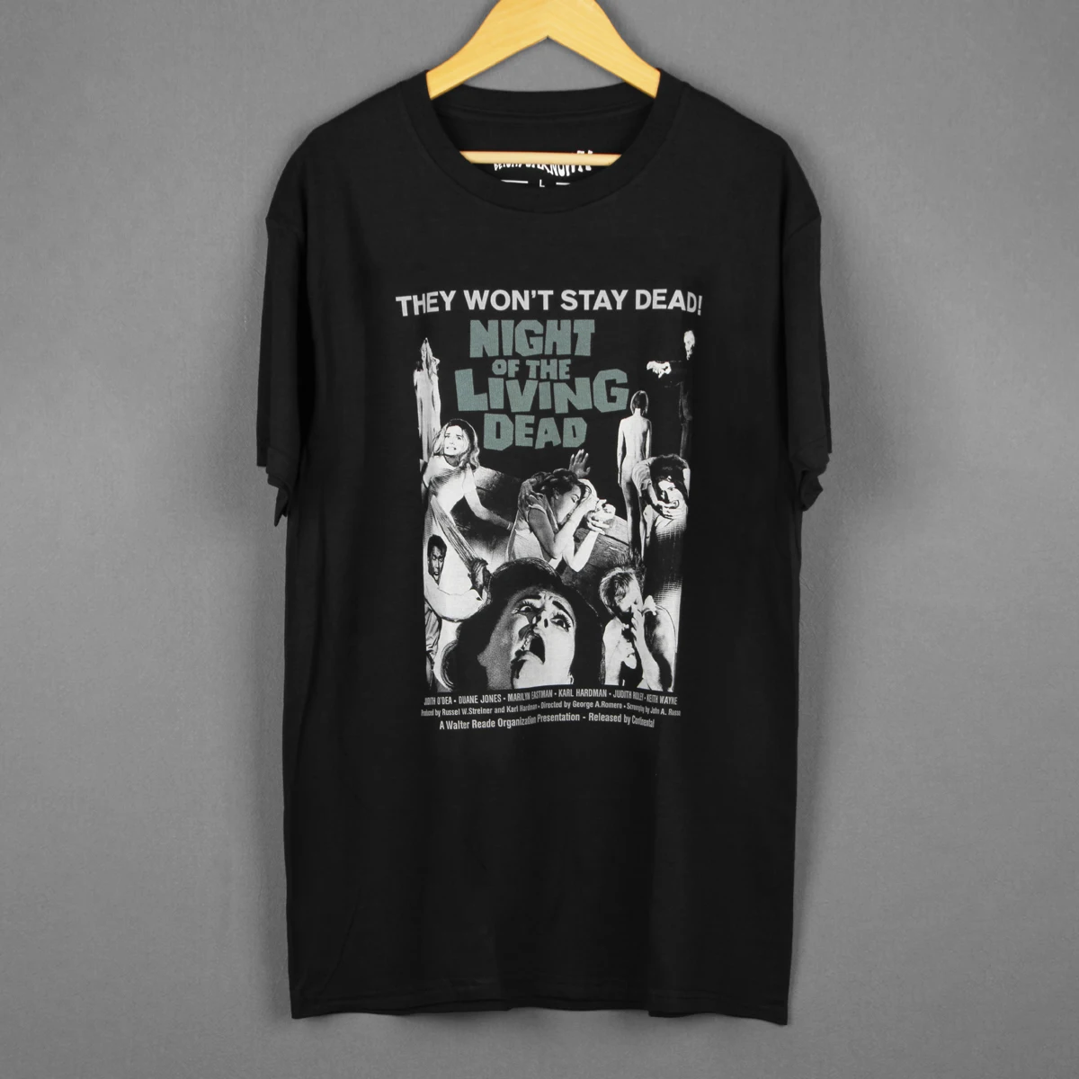 Night of the Living Dead T-Shirt George A Romero Dawn of the Dead Zombie 60S Horror Movie Long Sleeves Washed Cotton Tee Shirt